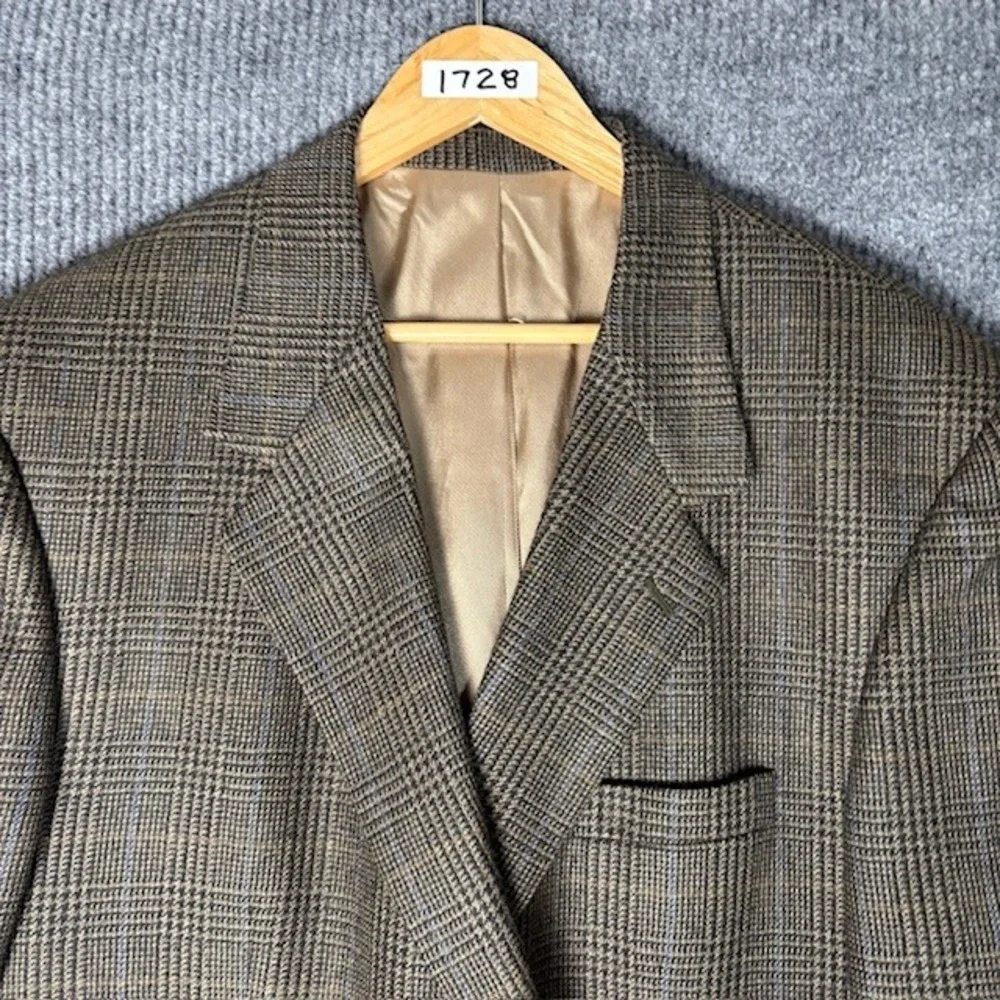 Bill Blass Black Label Parisian Men's Wool Plaid Blazer Jacket‎
